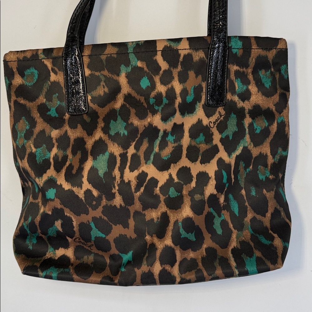 NWOT Coach Signature Stripe Ocelot Leopard Print Tote - Picture 4 of 9